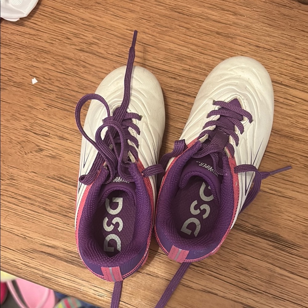 DSC White and Purple Soccer Cleats